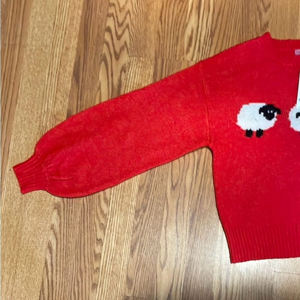 Red Sheep Pattern Sweater - Picture 3 of 6